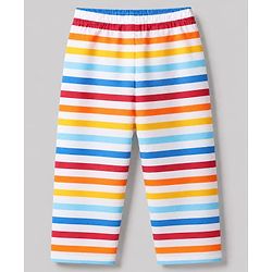 Babyhug Cotton Knit Front Open Woven Full Sleeves Co-ord Shirt & Pajama Night Suit with Stripes - Yellow