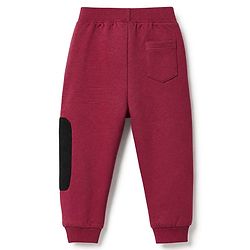 Babyhug Cotton Knit Full Length Jogger Fit Track Pant with Full Length and Brooklyn Print in Red