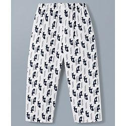 Babyhug 100% Cotton Knit Full Sleeves Co-Ords Shirt & Pyjama Night Suit with Shark Print - White