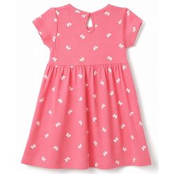 Babyhug Single Jersey Knit Half Sleeves Frocks with Butterfly & Floral Print Pack of 2 - Navy Blue & Pink