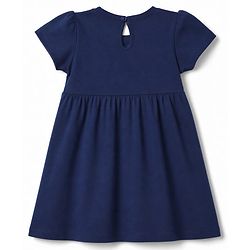 Babyhug Single Jersey Knit Half Sleeves Frocks with Butterfly & Floral Print Pack of 2 - Navy Blue & Pink