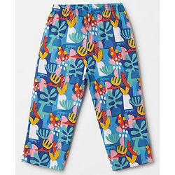 Babyhug 100% Cotton Knit Full Sleeves Co-Ords Shirt & Pyjama Night Suit with Abstract Print - Blue