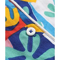 Babyhug 100% Cotton Knit Full Sleeves Co-Ords Shirt & Pyjama Night Suit with Abstract Print - Blue