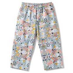 Babyhug Cotton Knit Full Sleeves Front Open Co -ord Shirt & Pyjama Night Suit with Floral Print Blue