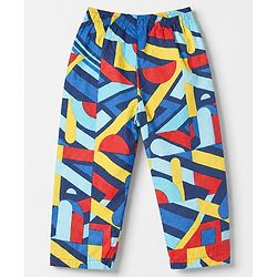Babyhug 100% Cotton Knit Full Sleeves Co-Ords Shirt & Pyjama Night Suit with Abstract Print - Blue
