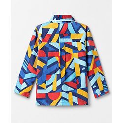 Babyhug 100% Cotton Knit Full Sleeves Co-Ords Shirt & Pyjama Night Suit with Abstract Print - Blue