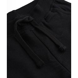 Babyhug 100% Cotton Looper Knit Jogger Fit Full Length Lounge Pant with Adventure Print in Black