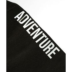 Babyhug 100% Cotton Looper Knit Jogger Fit Full Length Lounge Pant with Adventure Print in Black