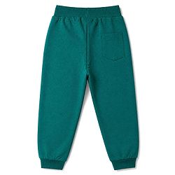 Babyhug 100% Cotton Looper Knit Jogger Fit Full Length Lounge Pant with Mountains Print in Teal Blue