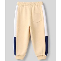 Babyhug Cotton Knit Full Length Jogger Fit Lounge Pant in Cream