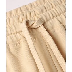 Babyhug Cotton Knit Full Length Jogger Fit Lounge Pant in Cream
