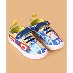 Cute Walk by Babyhug Velcro Closure Casual Shoes with Alphabet Design - Blue & White