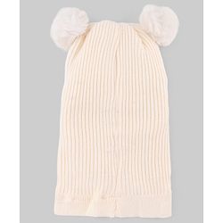 Babyhug Knit Woollen Cap with Cable Knit Design Pink - Diameter 10 cm