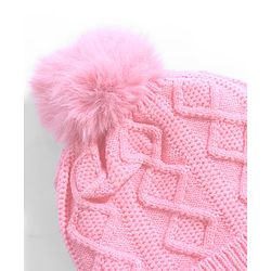 Babyhug Knit Woollen Cap with Animal Face Design & Pom Pom   Blue - 10 cm