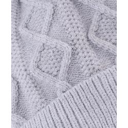 Babyhug Knit Woollen Cap with Cable Knit Design Grey - Diameter 10 cm