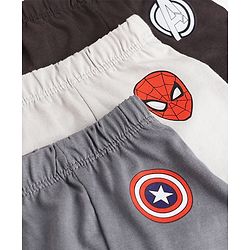 Babyhug Marvel Single Jersey Knit Brief with Avenger Graphic Pack of 3 - Brown, Grey, Light Grey