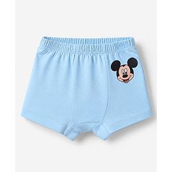 Babyhug Disney 100% Cotton Knit Briefs With Disney Character Graphic Pack Of 3 - Sky Blue Orange & Navy Blue