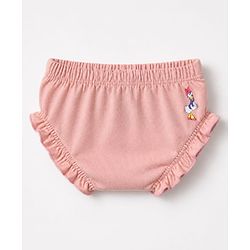 Babyhug Disney 100% Cotton Single Jersey Knit Mid Thigh Bloomers with Daisy Duck Minnie Mouse & Marie Graphic Print Pack of 3 - Pink Light Violet Light Blue
