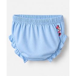 Babyhug Disney 100% Cotton Single Jersey Knit Mid Thigh Bloomers with Daisy Duck Minnie Mouse & Marie Graphic Print Pack of 3 - Pink Light Violet Light Blue