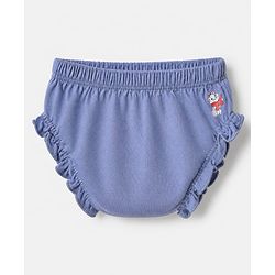 Babyhug Disney 100% Cotton Single Jersey Knit Mid Thigh Bloomers with Daisy Duck Minnie Mouse & Marie Graphic Print Pack of 3 - Pink Light Violet Light Blue