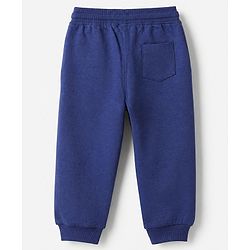 Babyhug Cotton Looper Knit Full Length Solid Track Pant - Navy Blue