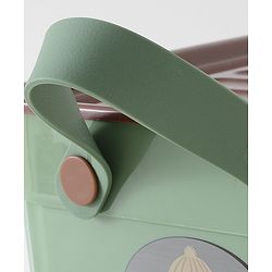 Babyhug Good Things Printed Storage Boxes Set of 2 Cream & Green | Large & Medium Sizes | Side Handles | Multipurpose Home Organizer | Unisex