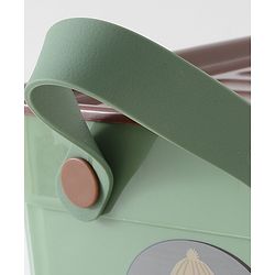 Babyhug Good Things Printed Storage Boxes Set of 2 Cream & Green | Large & Medium Sizes | Side Handles | Multipurpose Home Organizer | Unisex