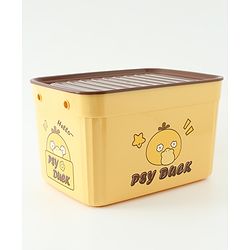 Babyhug Good Things Printed Storage Boxes Set of 2 Cream & Green | Large & Medium Sizes | Side Handles | Multipurpose Home Organizer | Unisex