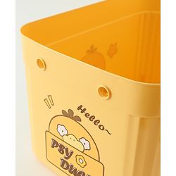 Babyhug Good Things Printed Storage Boxes Set of 2 Cream & Green | Large & Medium Sizes | Side Handles | Multipurpose Home Organizer | Unisex
