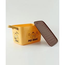 Babyhug Good Things Printed Storage Boxes Set of 2 Cream & Green | Large & Medium Sizes | Side Handles | Multipurpose Home Organizer | Unisex