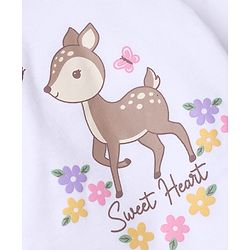 Babyhug 100% Cotton Interlock Knit Front Open Striped Jhablas With Floral & Deer Print Pack of 3 - Peach, White & Beige