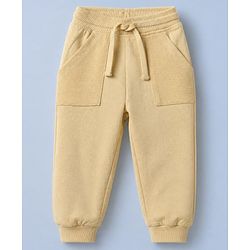 Babyhug Cotton Looper Knit Full Length Jogger Fit Lounge Pant - Cream