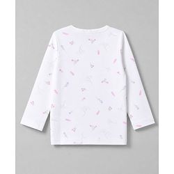 Babyhug 100% Cotton Interlock Knit Front Open Full Sleeves Jhablas With Polka Dot, Floral Print & Bunny Ear Applique Pack of 3 - Lilac, White & Pink
