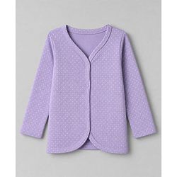 Babyhug 100% Cotton Interlock Knit Front Open Full Sleeves Jhablas With Polka Dot, Floral Print & Bunny Ear Applique Pack of 3 - Lilac, White & Pink