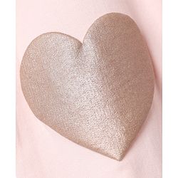 Babyhug Cotton Looper Knit Jogger Fit Full Length Lounge Pants with Heart Applique - Pink