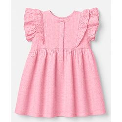 Babyhug 100% Cotton Woven Dress with Sleeveless and Bow Detail in Pink for 3-6 Months