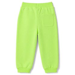 Babyhug 100% Cotton Looper Knit Lounge Pant with Full Length and Butterfly Embroidery in Lime Green