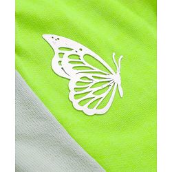 Babyhug 100% Cotton Looper Knit Lounge Pant with Full Length and Butterfly Embroidery in Lime Green