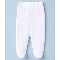 Babyhug 100% Cotton Knit Striped Nautical & Beach Theme Printed Bootie Leggings Pack Of 3 - Orange Yellow & White
