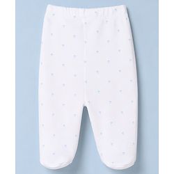 Babyhug 100% Cotton Knit Striped Nautical & Beach Theme Printed Bootie Leggings Pack Of 3 - Orange Yellow & White