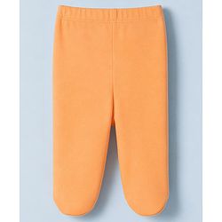 Babyhug 100% Cotton Knit Striped Nautical & Beach Theme Printed Bootie Leggings Pack Of 3 - Orange Yellow & White