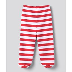 Babyhug 100% Cotton Knit Full Length Striped Bootie Leggings with Vehicle Print Pack of 3 - Yellow Red White
