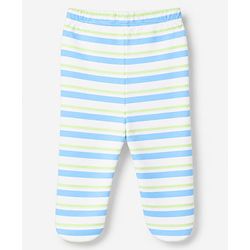 Babyhug Cotton Knit Striped Bootie Leggings With Boat Print Pack of 3 - Navy Blue, Limegreen & Light Blue