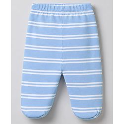 Babyhug 100% Cotton Knit Full Length Striped Bootie Leggings With Animal Print Pack of 3 - Orange