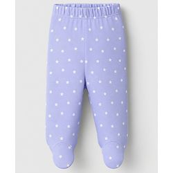 Babyhug 100% Cotton Knit Bootie Leggings with Animal , Star & Text Print Pack of 3 - White , Green & Violet