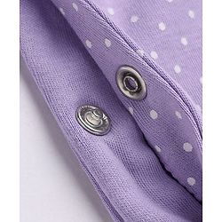 Babyhug Interlock Knit 100% Cotton Full Sleeves With Floral & Polka Dot Print Rompers Pack of 2 - White & Purple