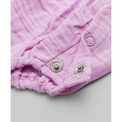 Babyhug 100% Cotton Interlock Knit Half Sleeves Onesies With Inner Tee & Bow Print - Lilac