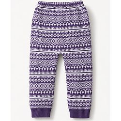 Babyhug Knit Full length Geometric Printed Fleece & Woollen Pant - Purple