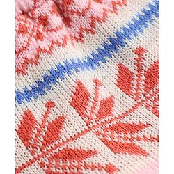 Babyhug Knit Full Length Abstract Print Fleece and Woollen Bottomwear -Red