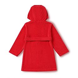 Babyhug Knit Full Sleeves Front Open Bathrobe With Zebra Embroidery - Red